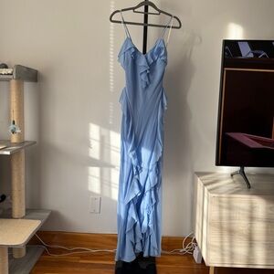 NWT Forever 21 Light Blue Ruffled Maxi Dress